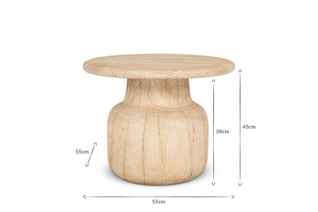 Vivan Grooved Wood Side Table