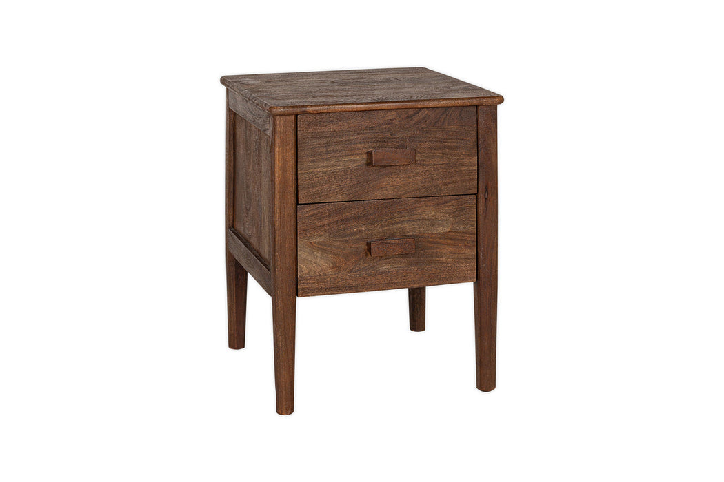 Anbu Acacia Bedside Table - Washed Walnut