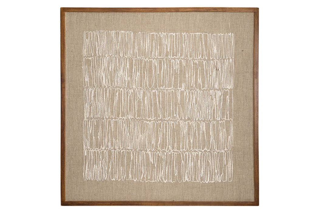 Birala Hand Stitched Wall Art Natural