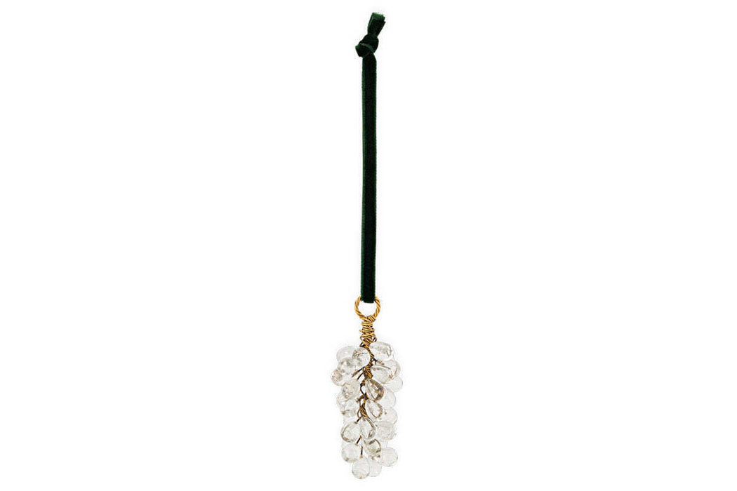 Danvi Glass Drop Baubles Brass Clear Set Of 3