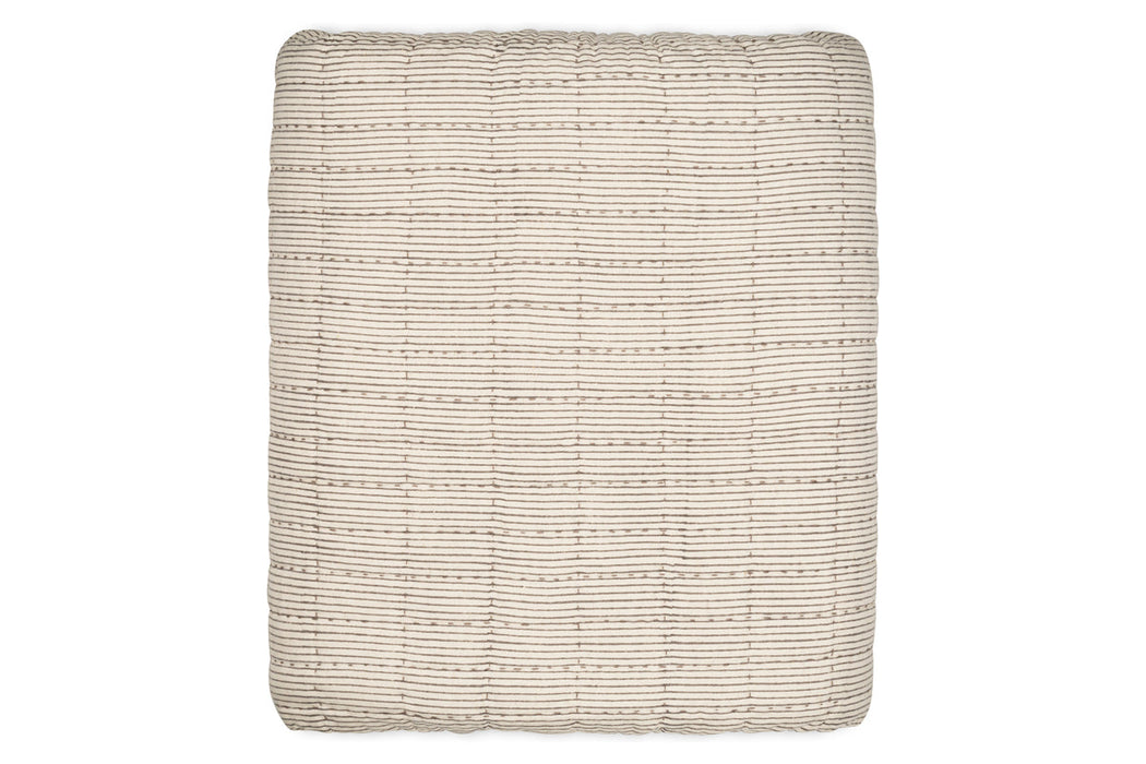 Dipti Cotton Linen Block Print Bed Quilt Charcoal