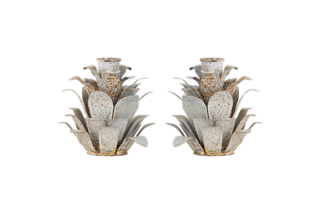 Elagalu Pine Cone Candle Holders Zinc Set Of 2
