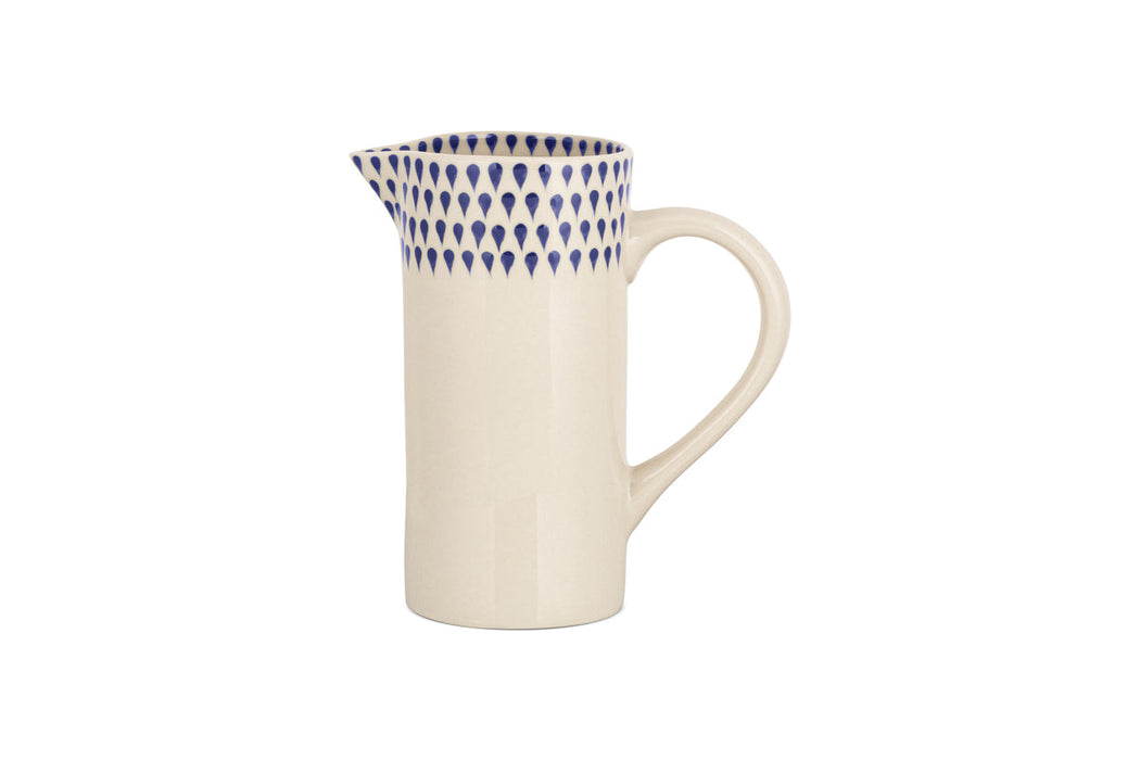Indigo Drop Jug Cream Indigo Small