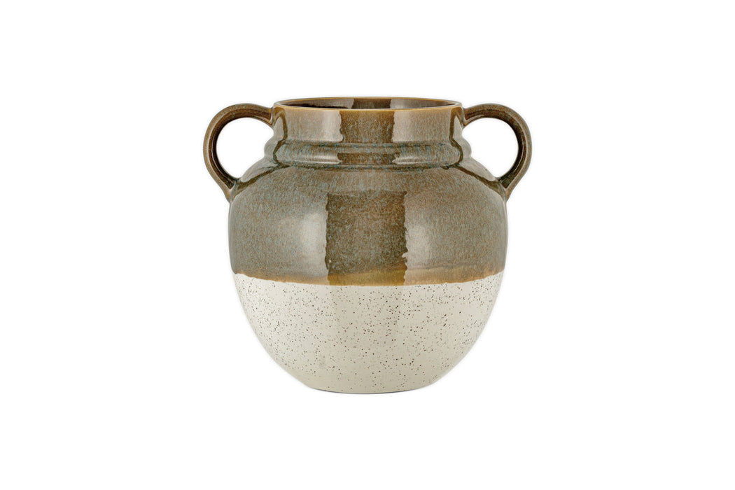 Inha Reactive Glaze Vase Dark Olive Natural