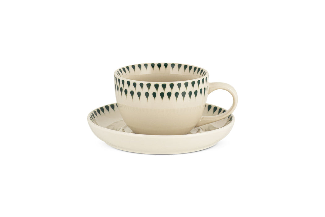 Juniper Drop Cup Saucer Cream Juniper