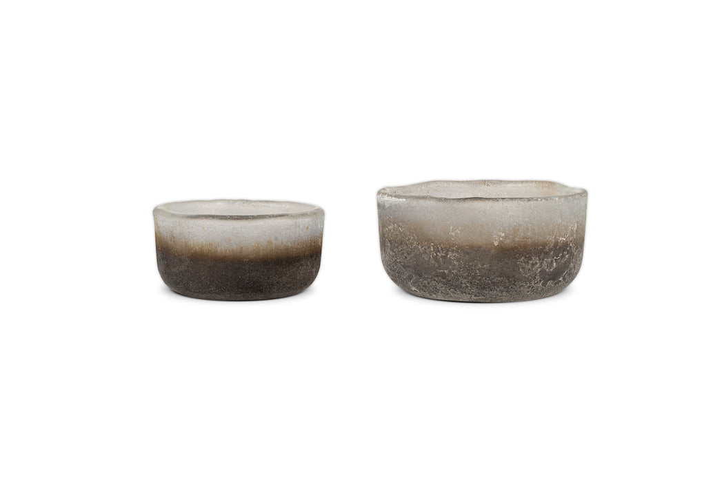Janka Tealight Holders Smoked Charcoal Set Of 2