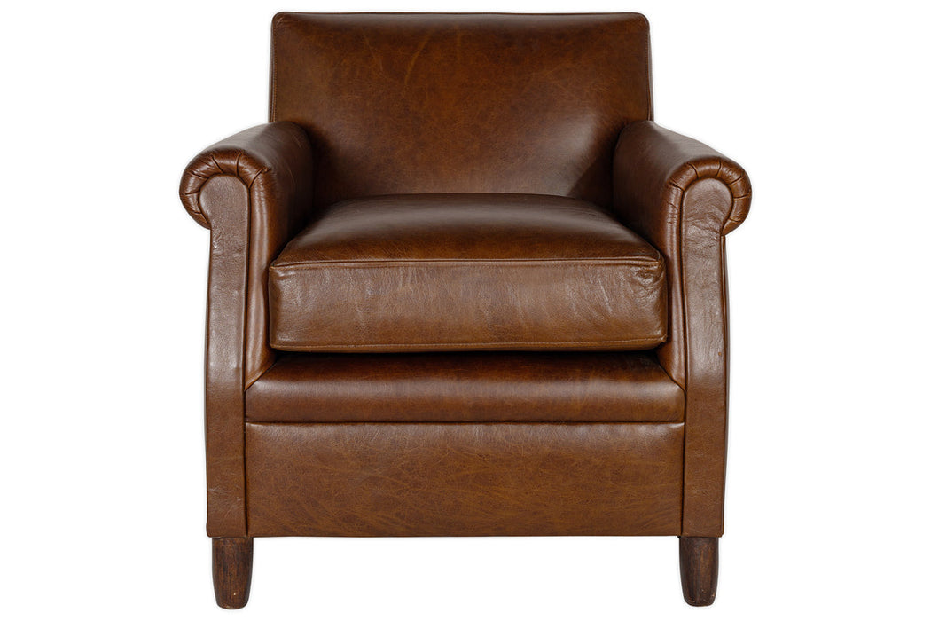Knada Leather Armchair Chocolate Brown