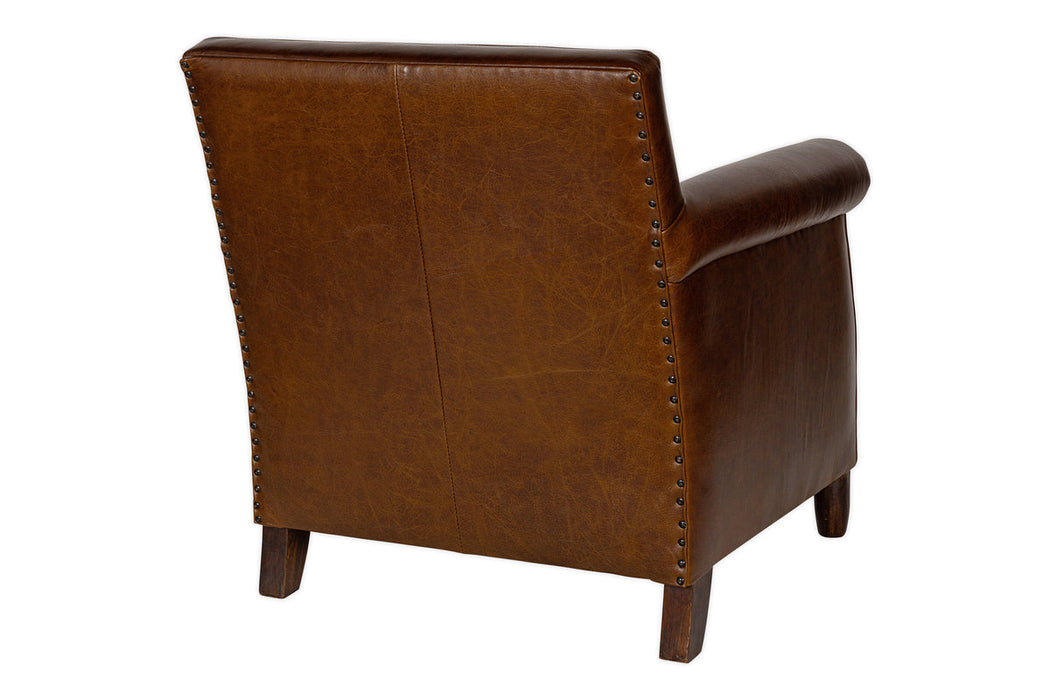 Knada Leather Armchair Chocolate Brown