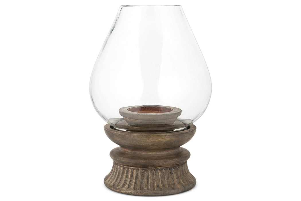 Kawani Mango Wood Lantern Dark Ash
