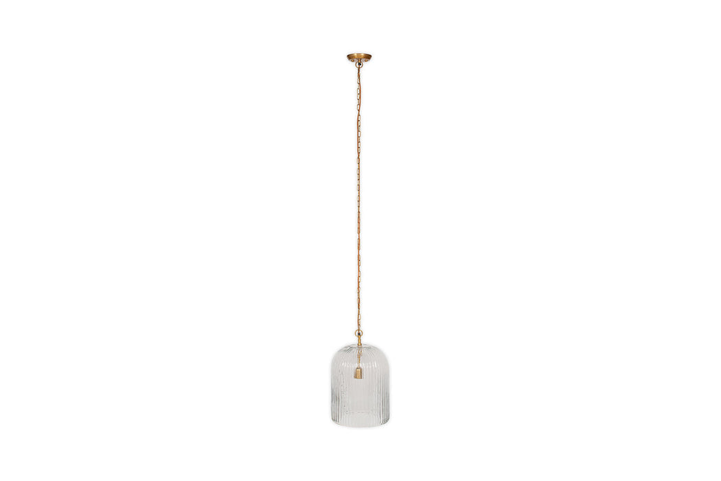 Lumina Fluted Recycled Glass Pendant - Clear