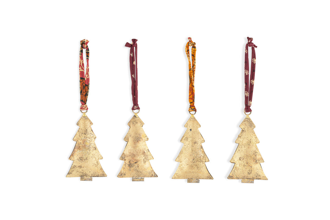 Mishti Tree Baubles Antique Brass Large Set Of 4