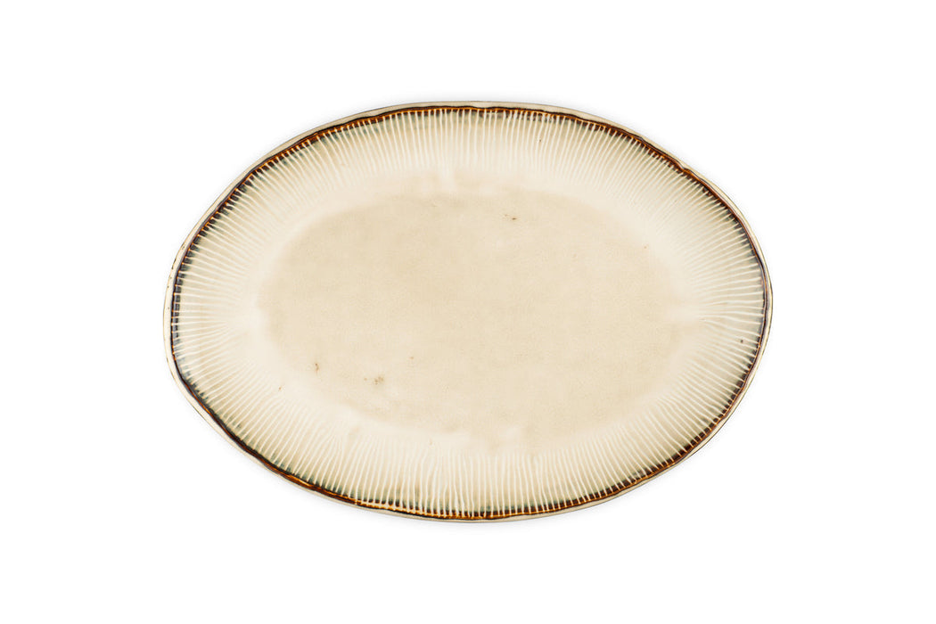Malia Large Oval Platter - Cream
