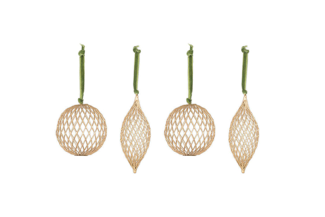 Nirav Wire Baubles Brass Set Of 4