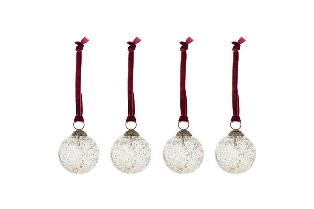 Nishan Pinched Baubles Clear Set Of 4