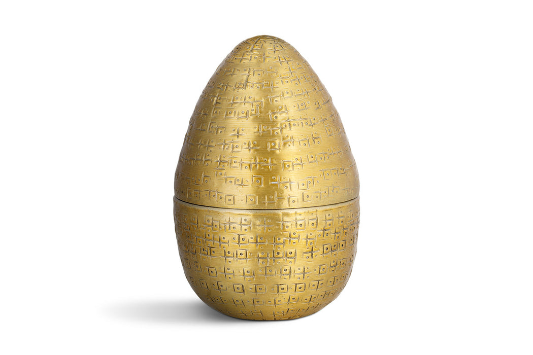 Mutti Hammered Opening Egg Antique Brass