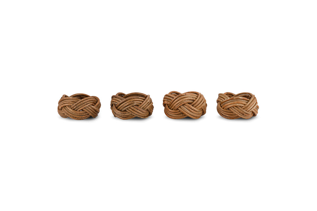 Bersama Rattan Napkin Rings Natural Set Of 4