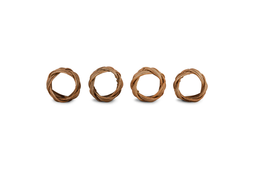 Bersama Rattan Napkin Rings Natural Set Of 4