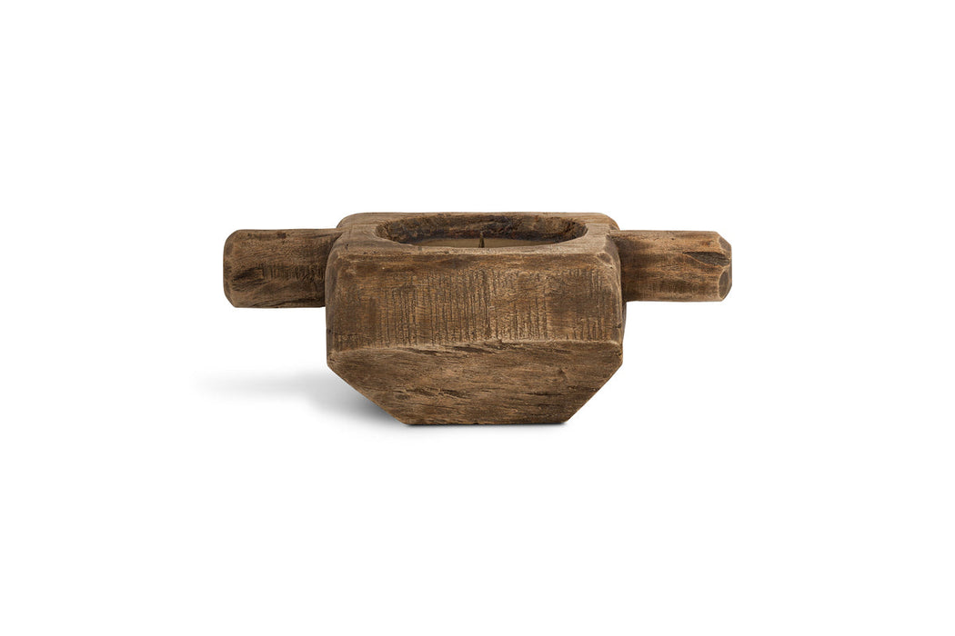 Apu Reclaimed Wood Traditional Candle Holder Natural