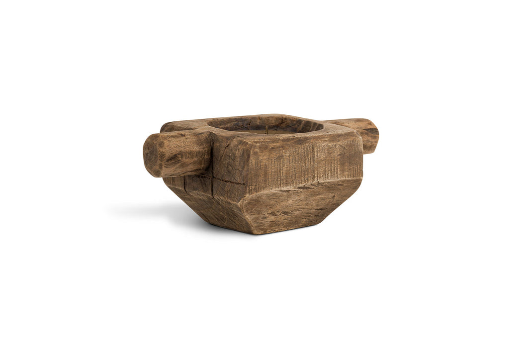 Apu Reclaimed Wood Traditional Candle Holder - Natural