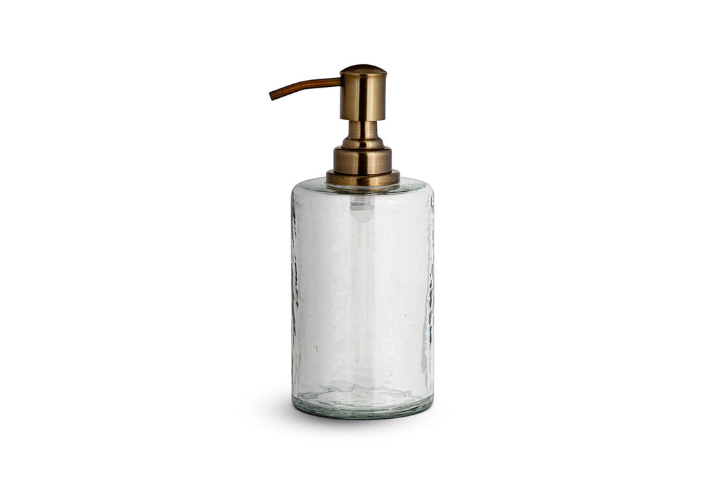 Ilcoso Recycled Hammered Glass Soap Dispenser Clear