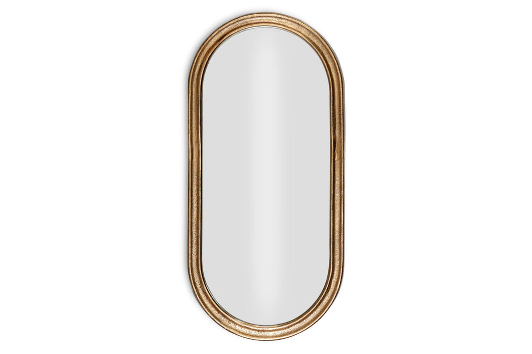 Mbwa Oval Mirror Antique Brass