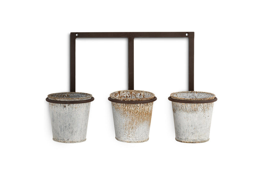 Tukana Triple Wall Hung Planter Zinc