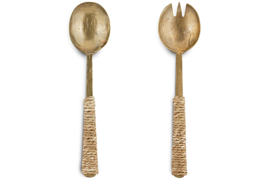 Abani Salad Servers Antique Brass