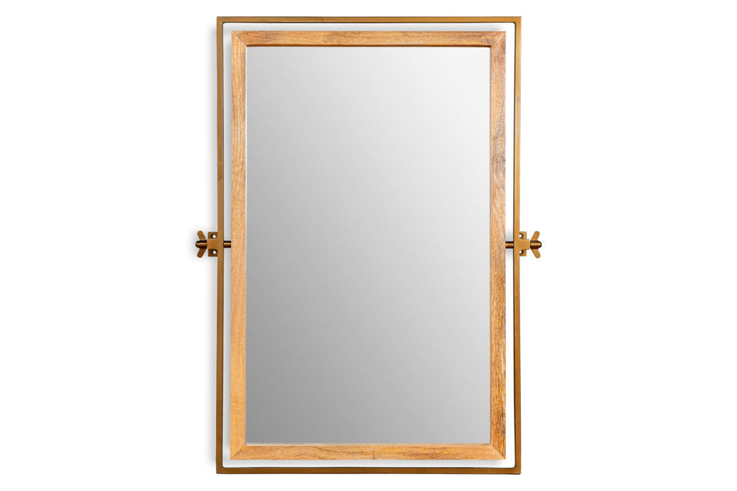 Mar Swivel Wall Mirror Antique Brass Natural