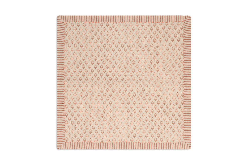 Peplu Block Print Napkin Terracotta Set Of 4