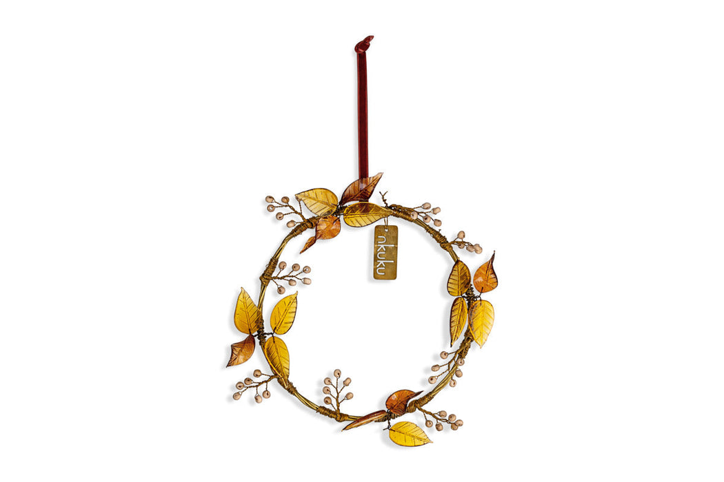 Parili Glass Wreath Small Ochre Small