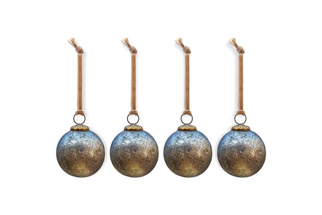 Pasali Baubles Blue Smoke Set Of 4