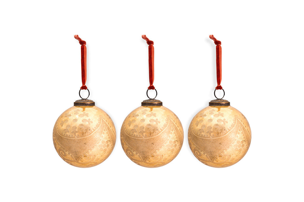 Kecci Baubles Antique Champagne Set Of 3