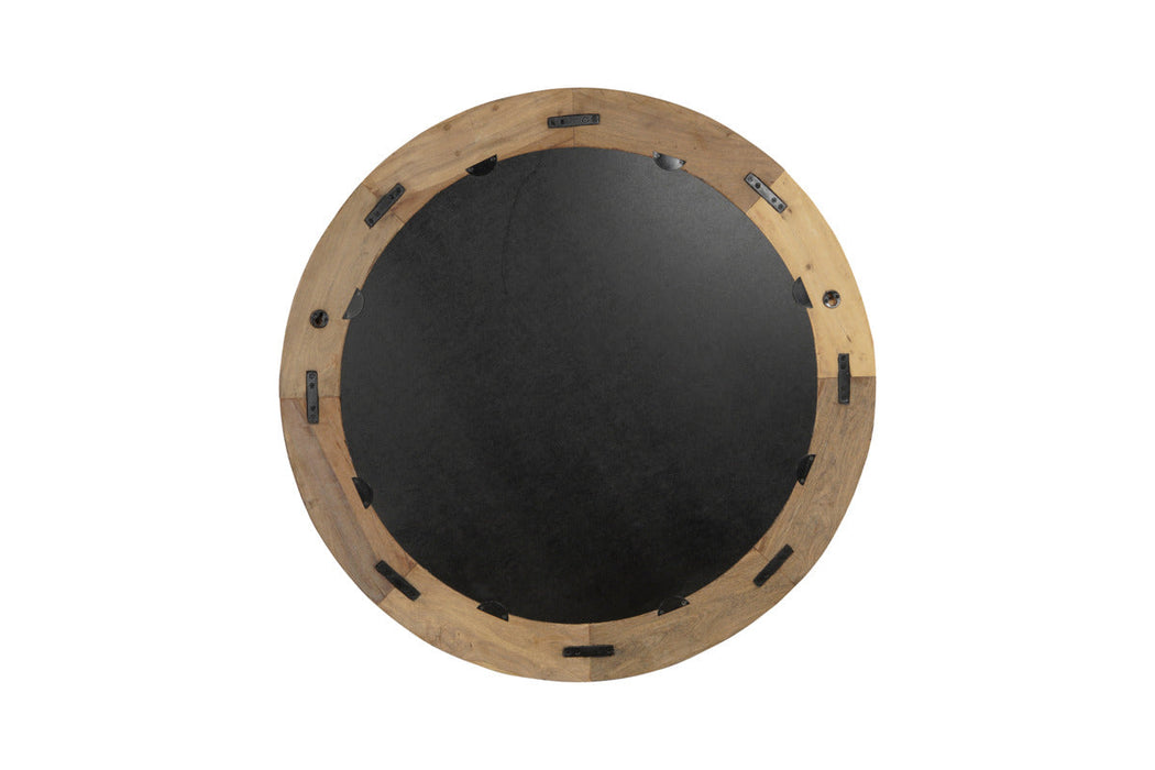 Ibo Reclaimed Round Wall Mirror - Natural