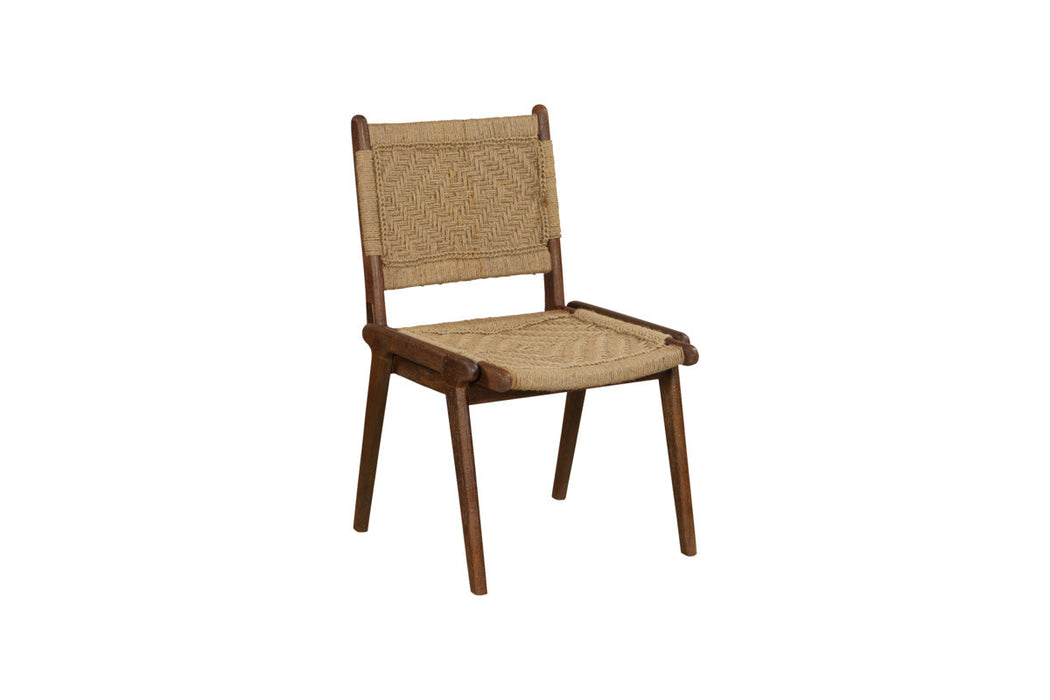 Vinay Jute & Wood Woven Dining Chair - Chocolate Brown