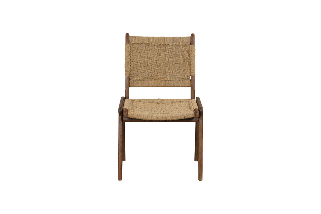 Vinay Jute & Wood Woven Dining Chair - Chocolate Brown