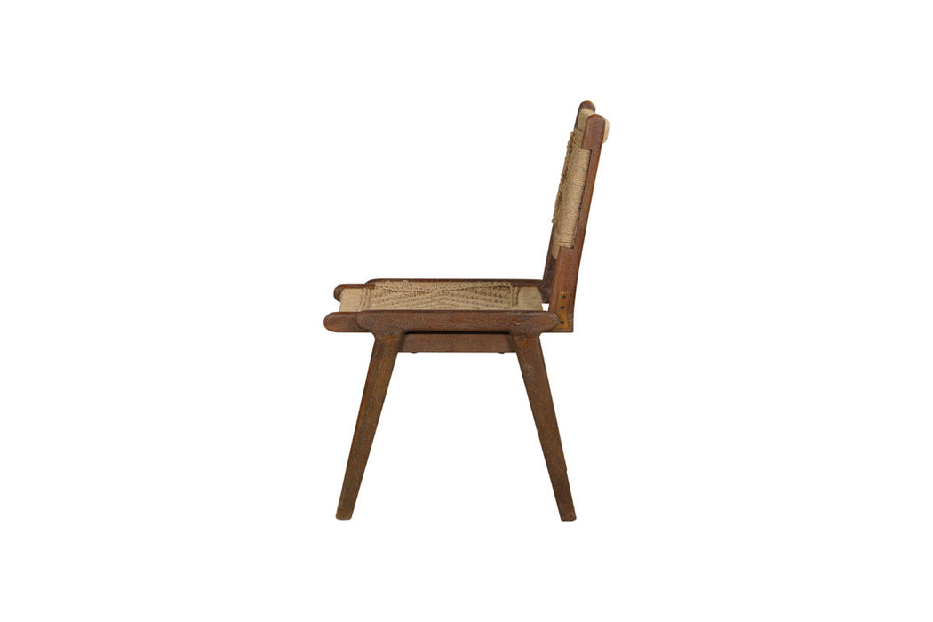 Vinay Jute & Wood Woven Dining Chair - Chocolate Brown