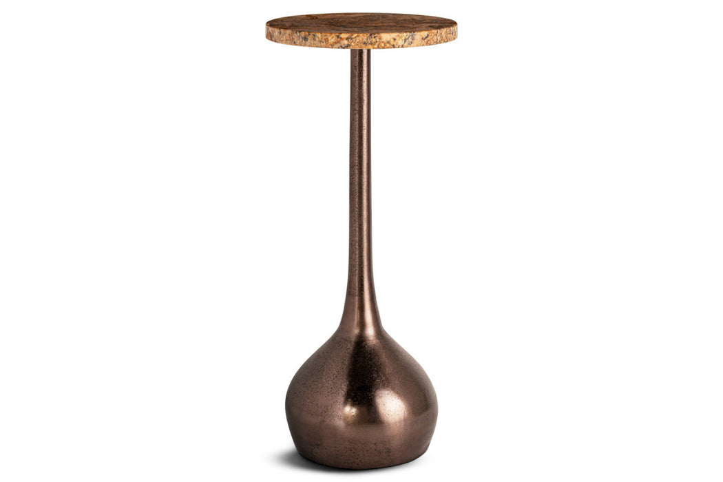 Israj Marble & Iron Side Table - Aged Black