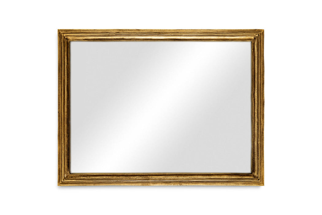 Yamuna Rectangular Mirror - Aged Antique Brass