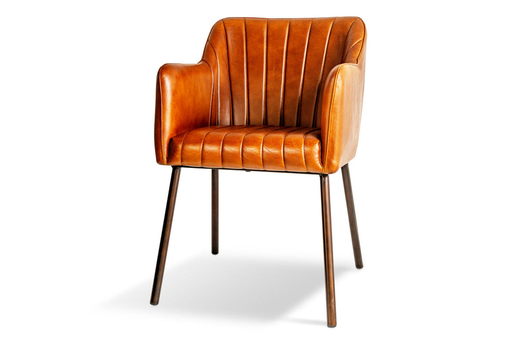 Lal Leather Armchair - Aged Tan