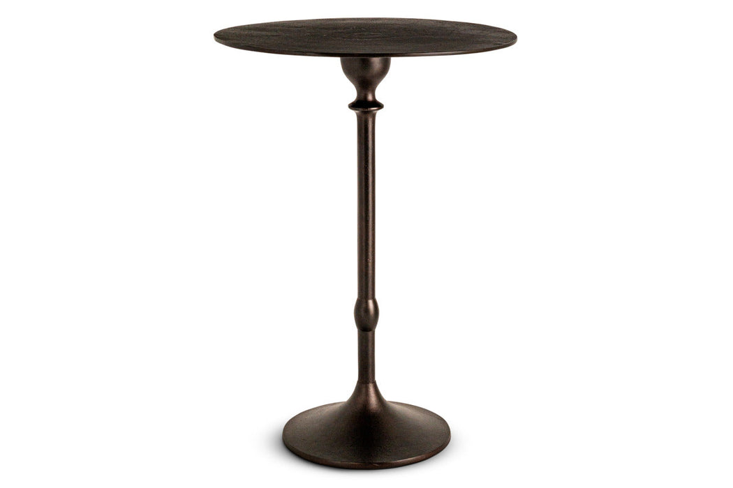 Lahar Cast Metal Tall Side Table - Aged Black