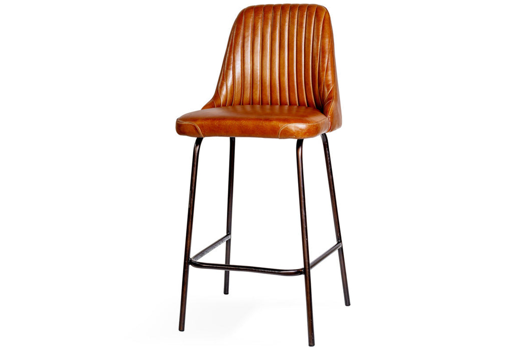 Harsha Leather Counter Chair - Aged Tan