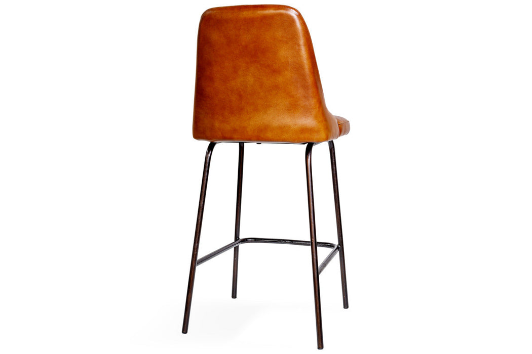 Harsha Leather Counter Chair - Aged Tan