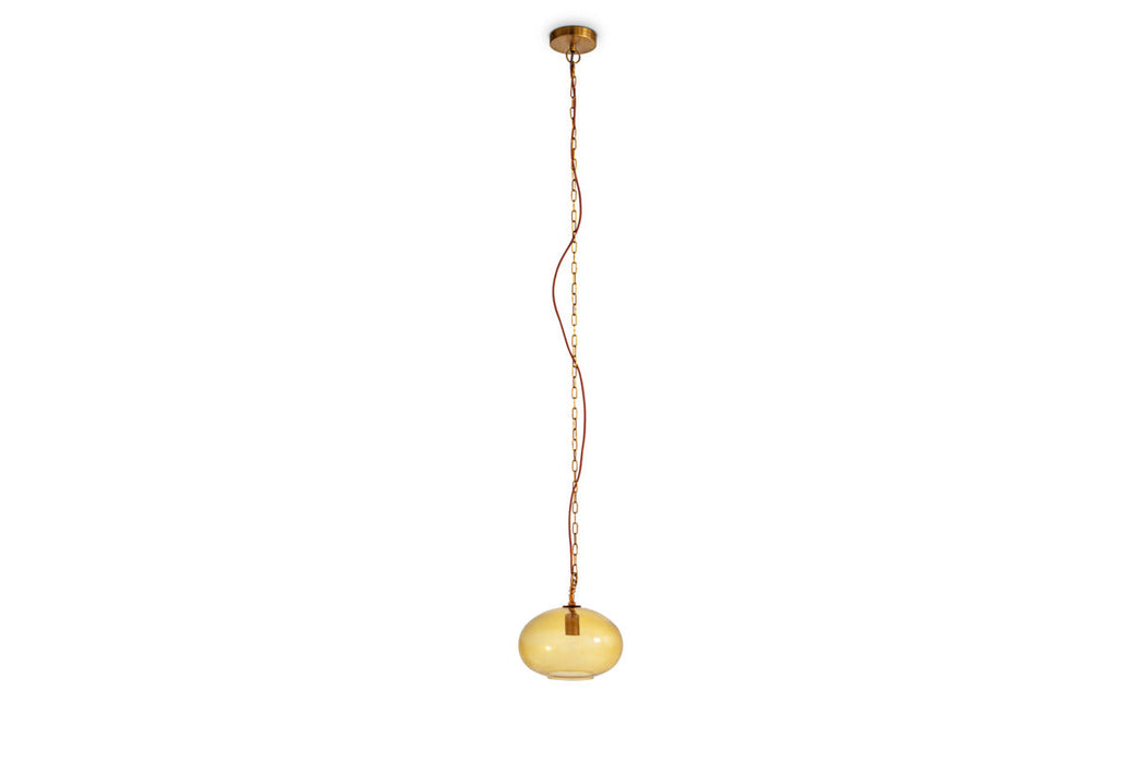 Otoro Recycled Glass Pendant - Honey - Small Round