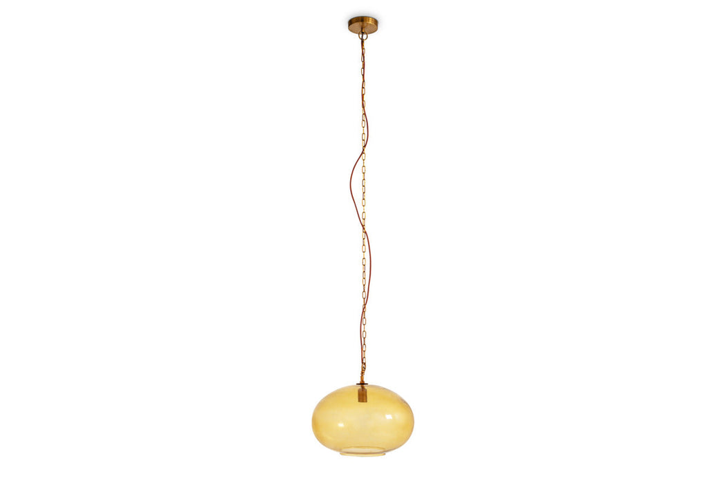 Otoro Recycled Glass Pendant - Honey - Large Round