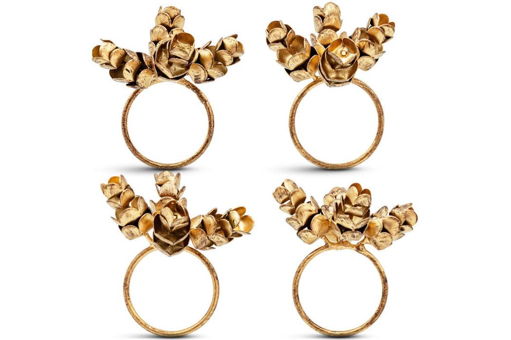 Beej Napkin Rings - Antique Brass - Set of 4