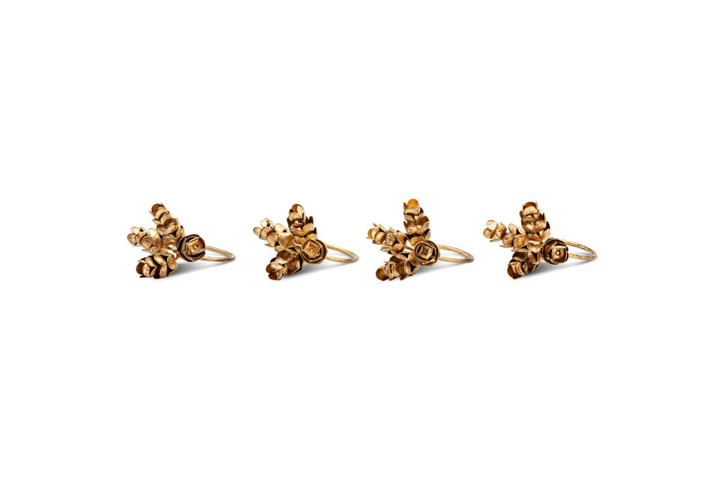 Beej Napkin Rings - Antique Brass - Set of 4
