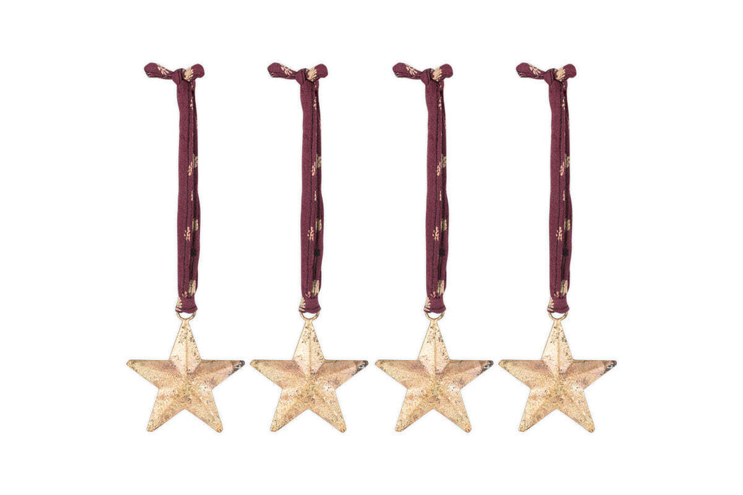 Roshani Star Baubles Antique Brass Set Of 4