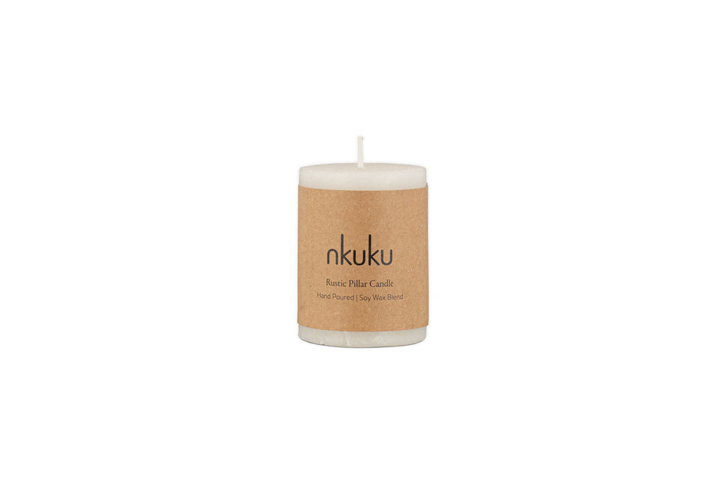 Rustic Soy Blend Mini Pillar Candle White