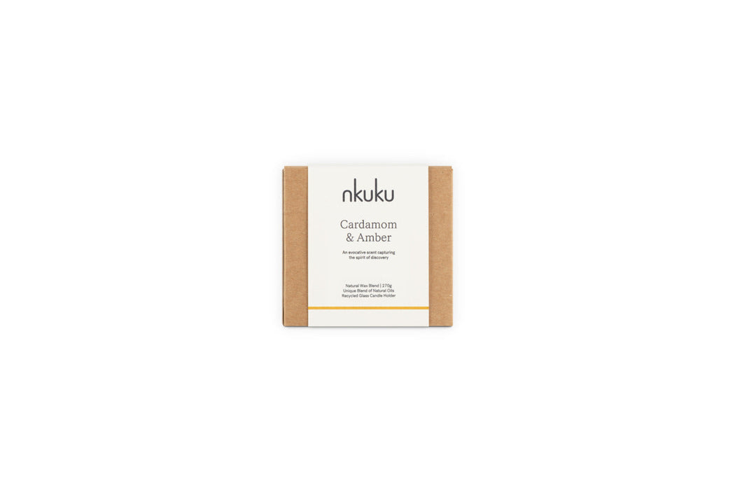 Cardamom & Amber 1 Wick Scented Candle - Aged Smoke