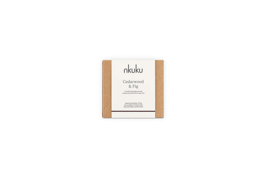 Cedarwood & Fig 1 Wick Scented Candle - Frosted Black